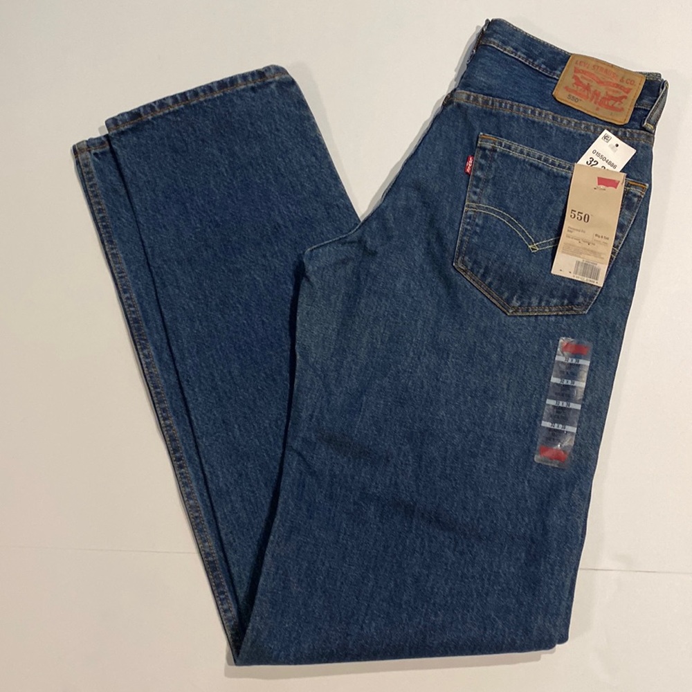 Levi’s SZ 32 x 38 550 Relaxed Fit Denim Blue Jeans New D8e